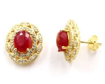 Boucles d'oreilles celeste rubis